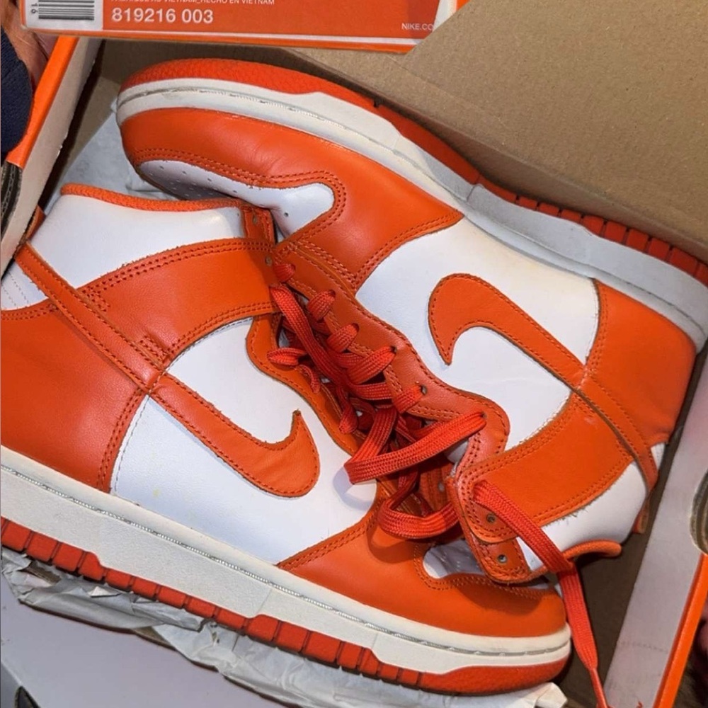 Nike Bright Orange and White Sneakers